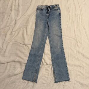 Zara High Waisted Flare Blue Jeans